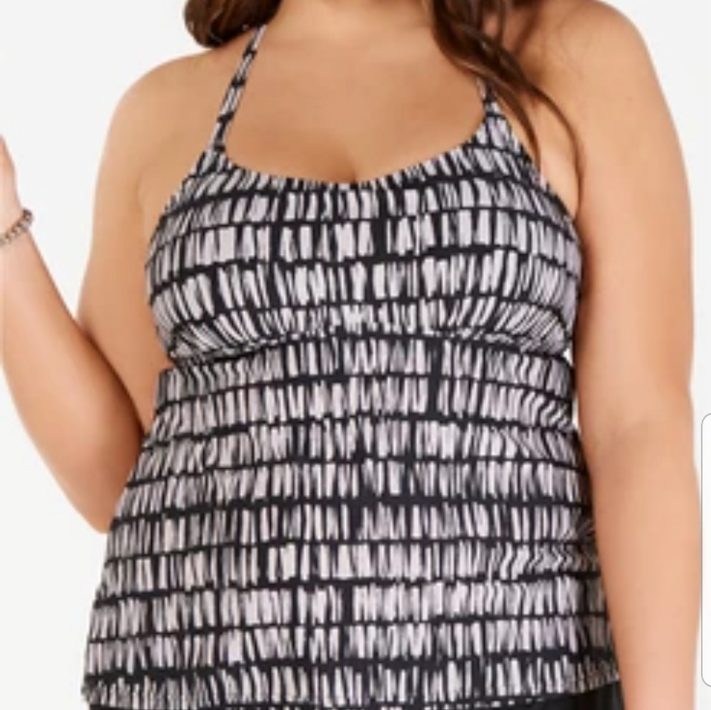 Island Escape Palisades Tankini Top SZ 16W NWT
